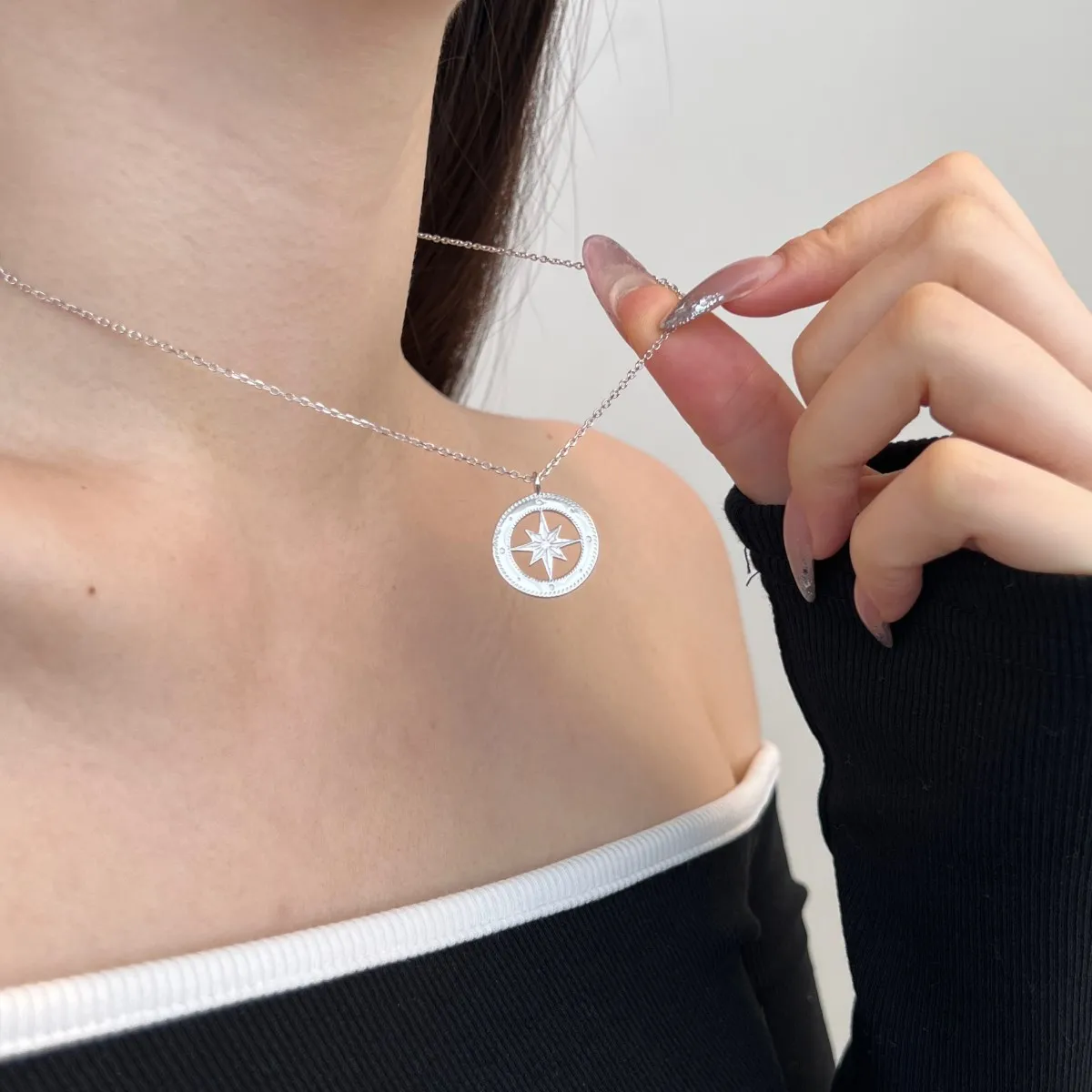 KAKODIY 18K Gold Plated Gua Pendant Customized Best Friend Necklace 925 Sterling Silver Jewelry Female Star Shape Girls Necklace detail 4
