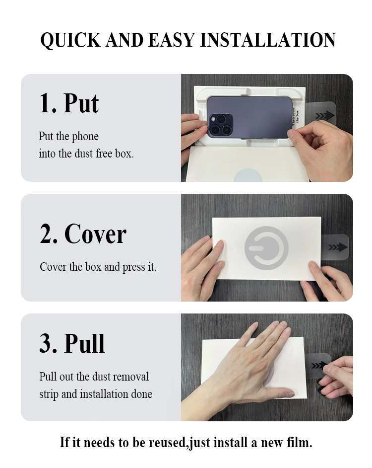 Mobile Phone Screen Protector With Easy Install Kit Dust Free New Super Strong Tempered Glass for iPhone 16 15 14 13 12 Pro Max