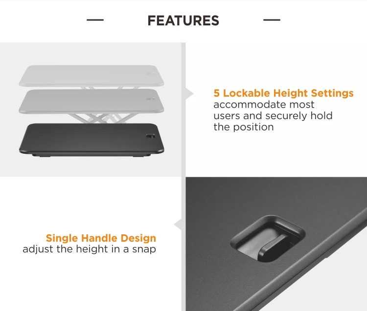 Ergonomic Workstation - Adjustable Computer Desk Converter