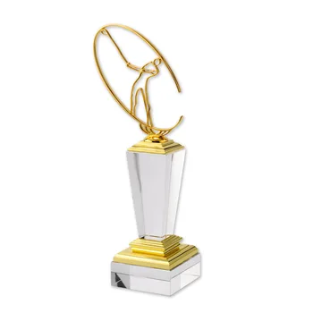 Crystal  Metal Golf Trophy Gold Award Trophy Manufacturer Sports Custom Golf Awards Trophies for gold events