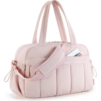 Solid Splice Puffy Travel Bags New Arrival Lightweight Quilted Women's Handbag