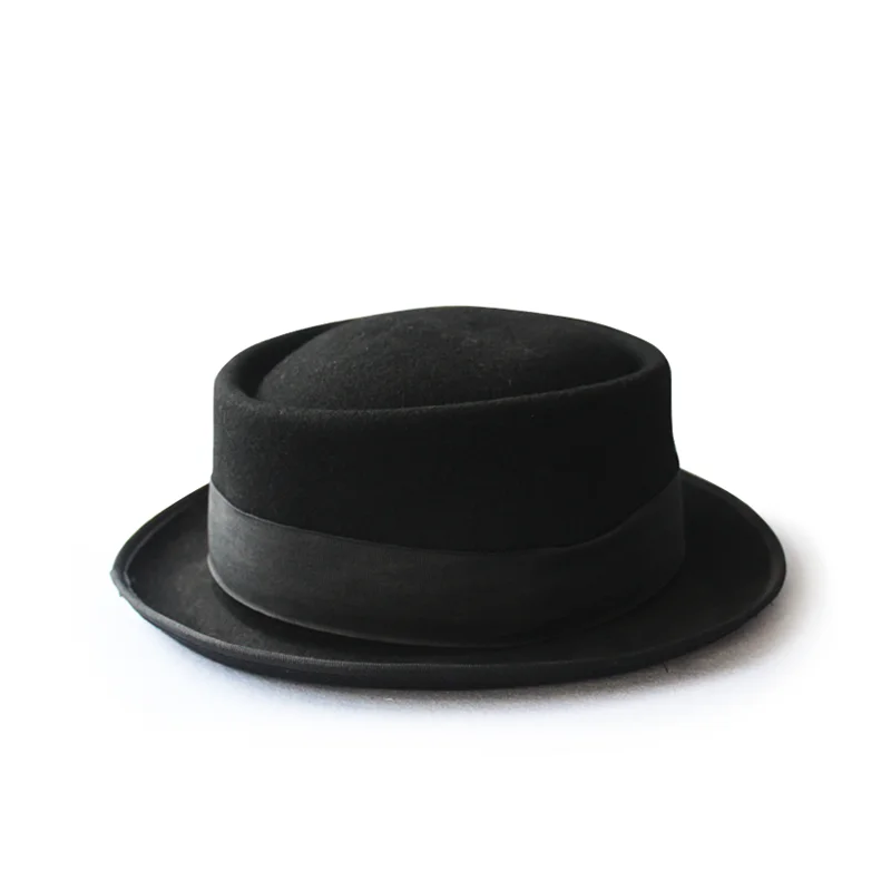 Wool Felt Chapeau Haut De Forme Gaucho Pork Pie Hat for Men