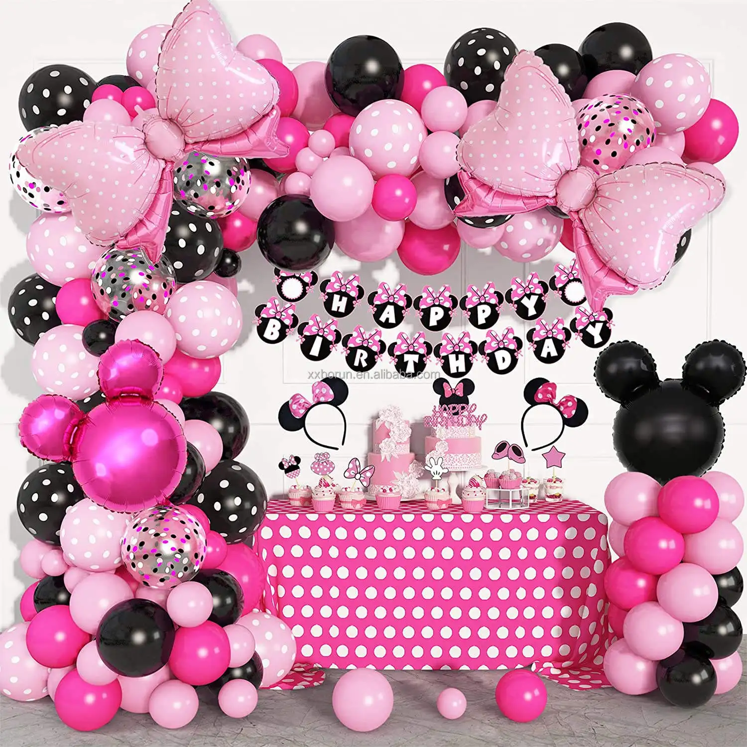 Mini Mouse Balloon Garland Arch Kit Birthday Party Supplies Happy