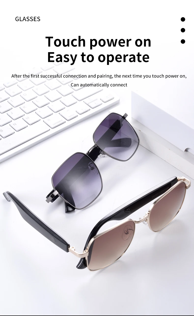 2026 MZ02 Smart Wearable Headset Women Men Sunglasses Hands-Free Calls BT Audio Music Smart Glasses with BT Speaker