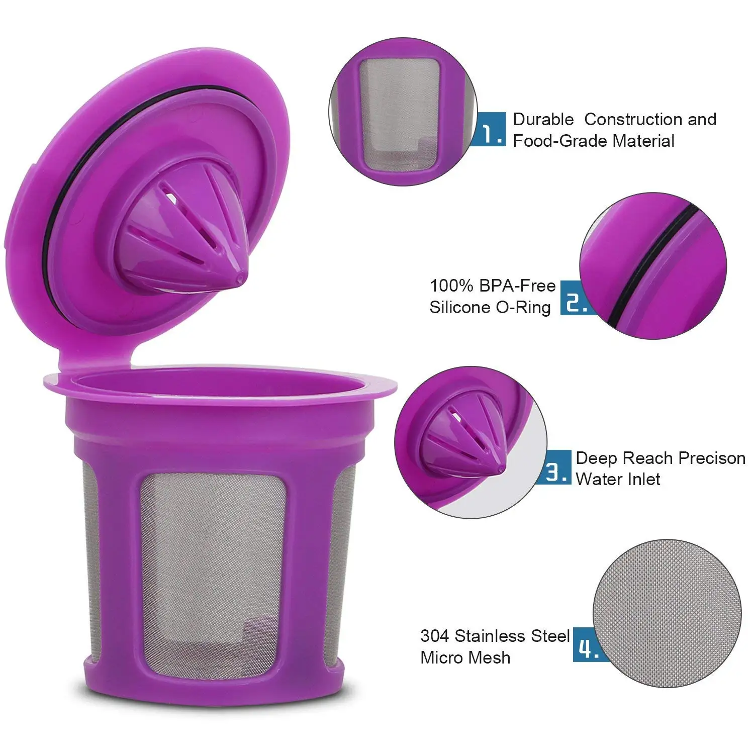 Refillable Coffee Filter Cup Reusable Coffee Pod Filled Capsule