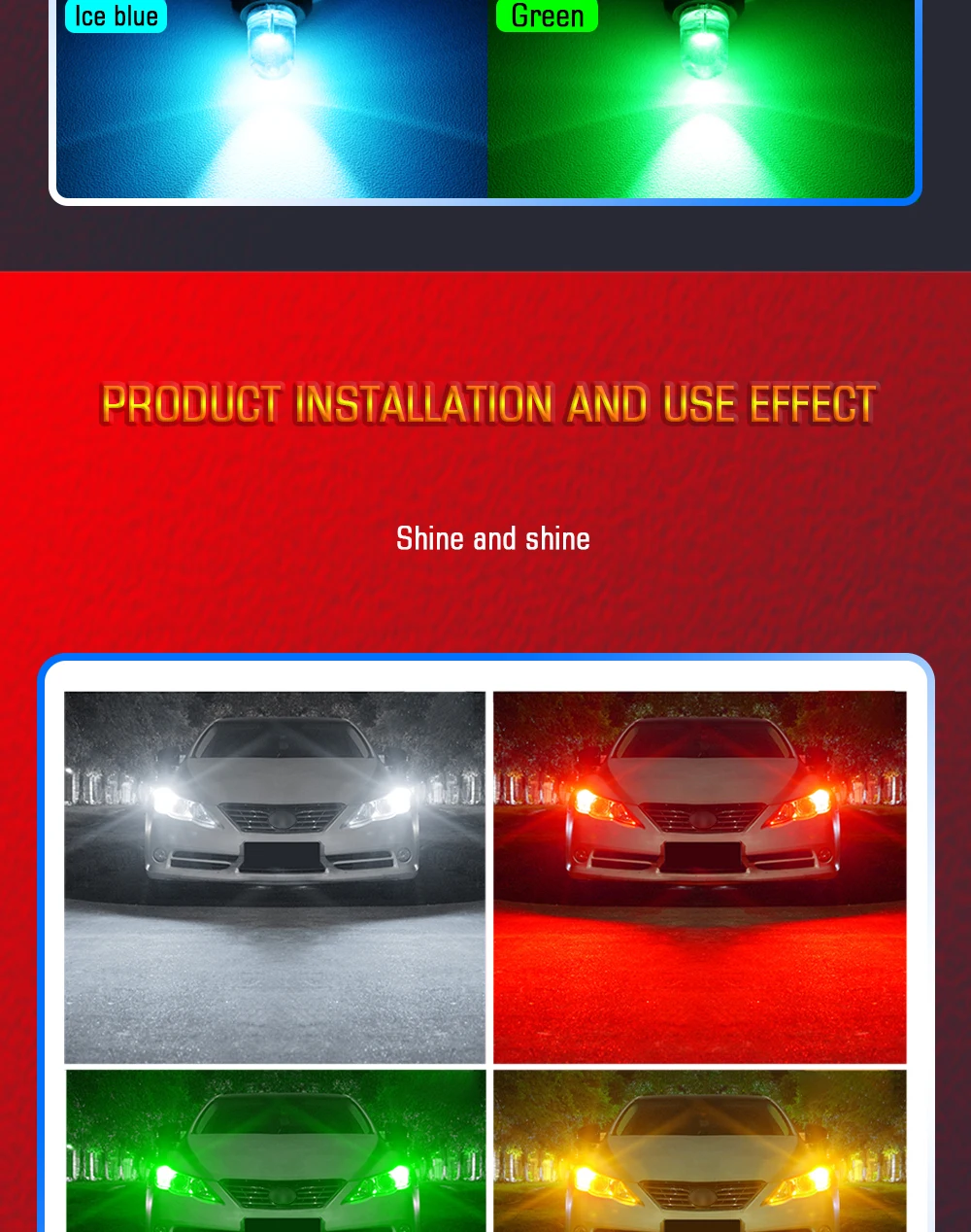 TECH-KING Newest 12V 24V W5W Led T10 Car Light COB Glass 6000K White Yellow Auto License Plate Lamp Dome Light Reading DRL Bulb