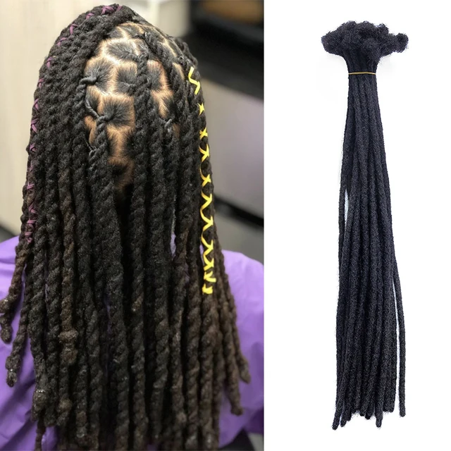 KAMA Drop Shipping Remy Dreadlocks Extensions 100% Soft Natural Afro Kinky Locs Human Machine Double Weft Crochet Dreadlocks