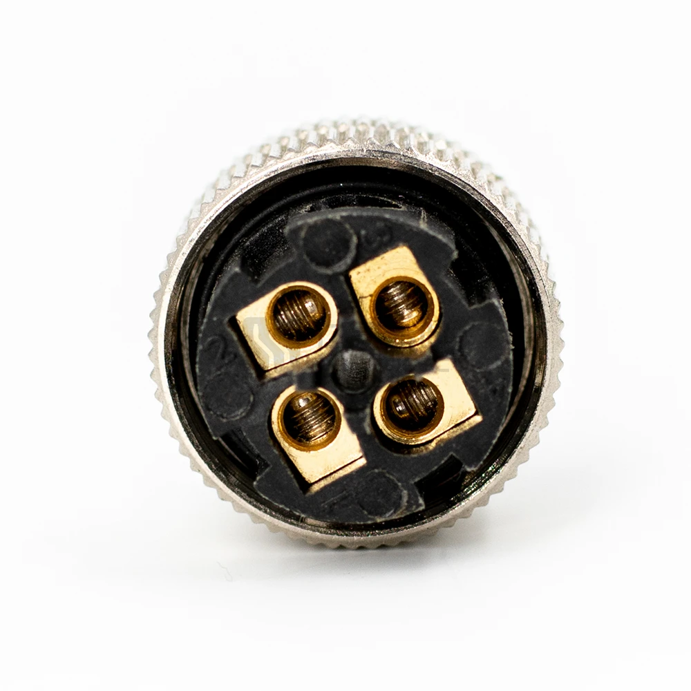 M12 円形コネクタケーブル リア メス オス プラグ配線 Dコーディング