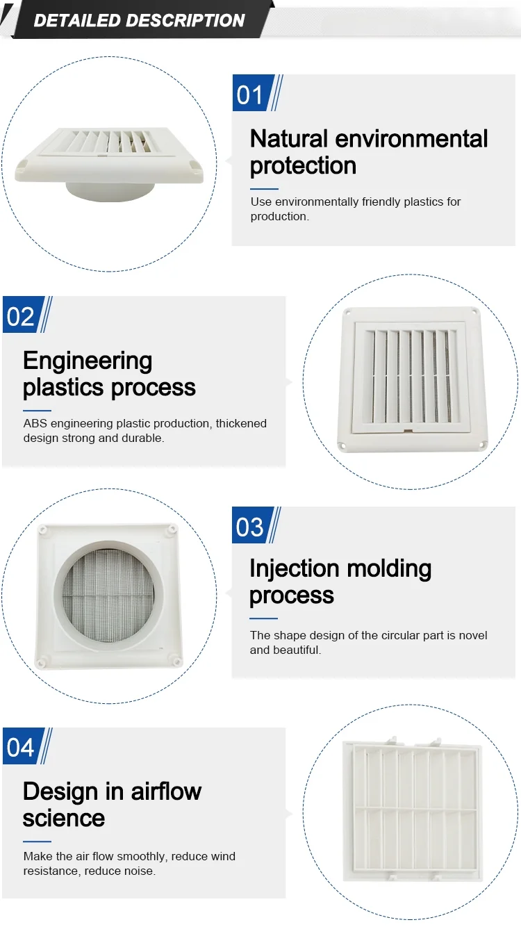 Flyscreen for Bathroomkitchen Extractor, Wall, 100mm, 4" - detail 12