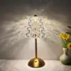 Clear Gold Crystal Cordless Portable Rechargeable Table Lamp