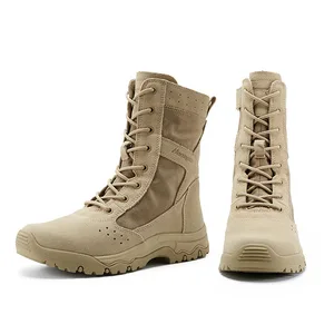 Factory OEM ODM Wholesale Custom Outdoor Combat Boots Waterproof Suede Leather Lightweight Breathable Men's Tactical Boots