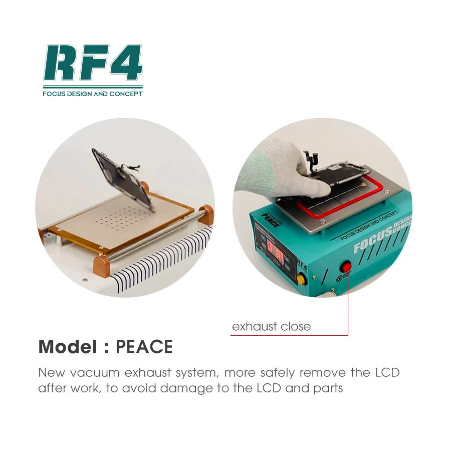 RF4 PEACE 7inch LCD Touch Screen Glass Lamination Separate Disassemble Repair Machine Vacuum Separator for Phone Iphone Repair