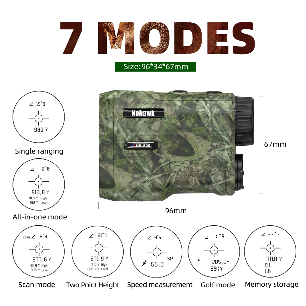 Nohawk Range Finder 1000M Hunting Scope Hunting Laser Distance Meter Rangefinder