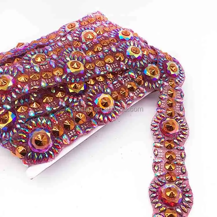 Carnival Costume Accessories Iron On Rhinestone Dance Applique Trimming