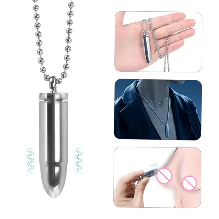 Sex Toys Vibrator for Women G Spot Necklace Bullet Vibrator Stainless Steel Vibrating Bullet Sex Toys Vibrator for Women G Spot Necklace Bullet Vibrator Stainless Steel Vibrating Bullet