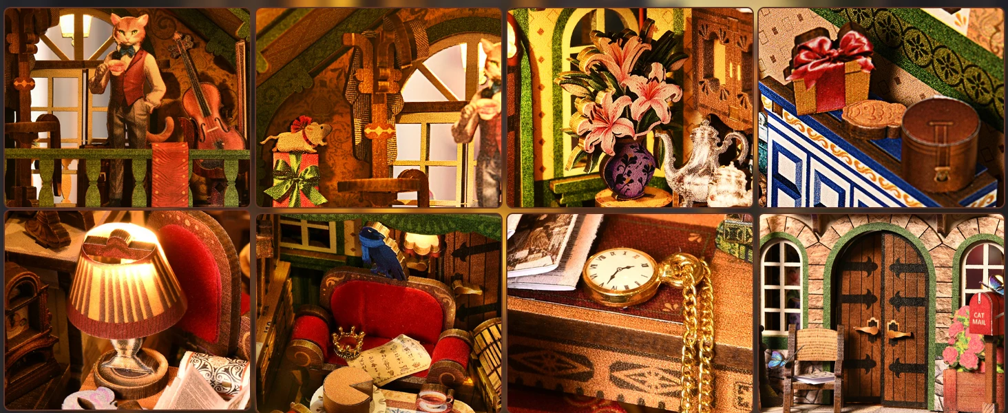 product custom diy book nook kit   affordable mini bookshelf insert 3d wooden puzzle for home decor  gifts685-10