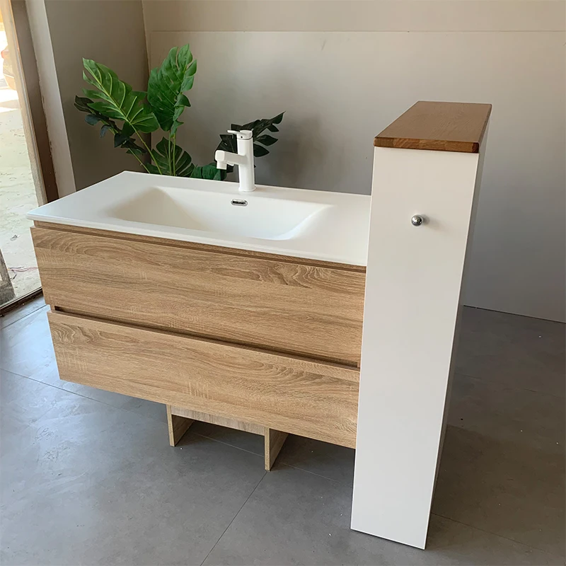 product wooden style matte ceramic basin can be customized wall mounted bathroom cabinet combination washbasin sink-5