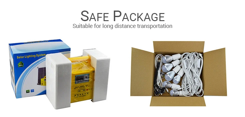 2020 Home 20W solar lighting kits with 6pcs LED and Portable solar panel from China supplier