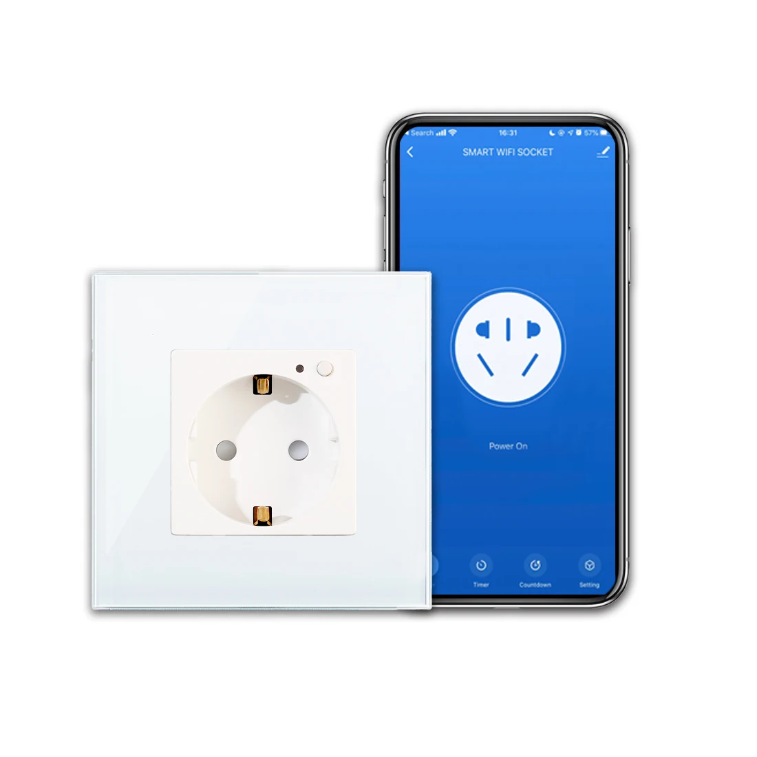 BG-W1-035 1gang ЕС/Великобритании стандартный закаленное стекло 16 Amp розетка, Wi-Fi розетка розетки