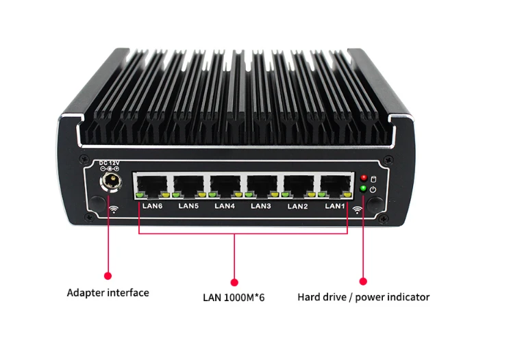 3865U i3-7100 i5-7200 six network port Gigabit soft router mini computer host home office embedded industrial computer