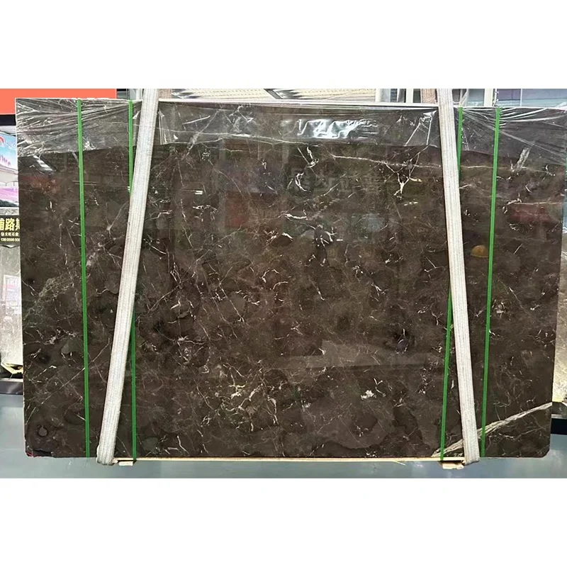Marmer Cina Alami Emperador Gelap Modern Berkilap, Lempeng Marmer Cokelat untuk Villa, Hotel, Tangga, Lantai, dan Dinding, Desain Marmer Cokelat
