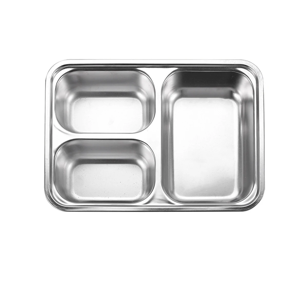 Divided Dinner Plates Dishes Fast Food Tray Rectangular Storage Trays  Wholesale Factory Stainless Steel Food Tray With Lid