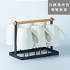 Glossy white 6-piece wrought iron cup holder