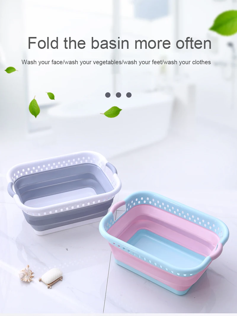 24l Folding Laundry Storage Basket,Bathroom Storage Basket,Portable ...