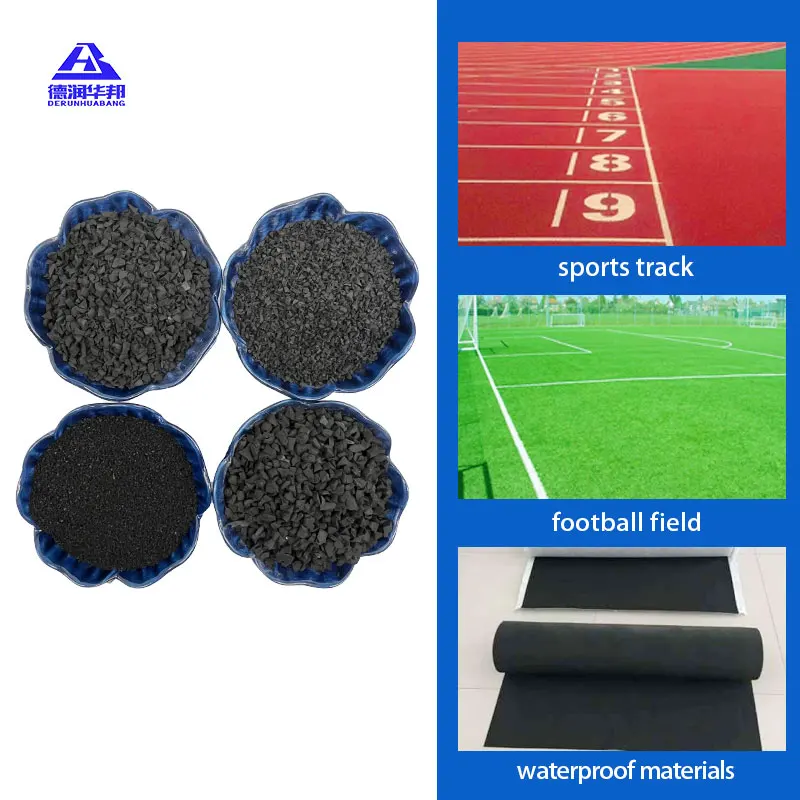 Huabang Waterproof Recycled Rubber Coiled Particle Tire Powder for School Playground Runway Pad Lawn Fill Made From Waste Tires