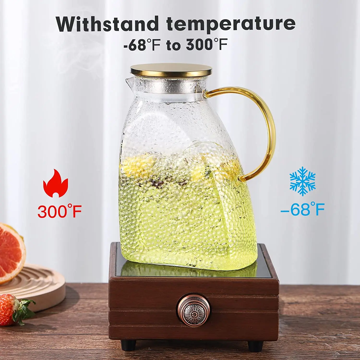 Caraffa In Vetro Borosilicato Buwico - 1 Litro, Coperchio Acciaio | Per Acqua, Tè, Bevande Fredde O Calde - Foto 11