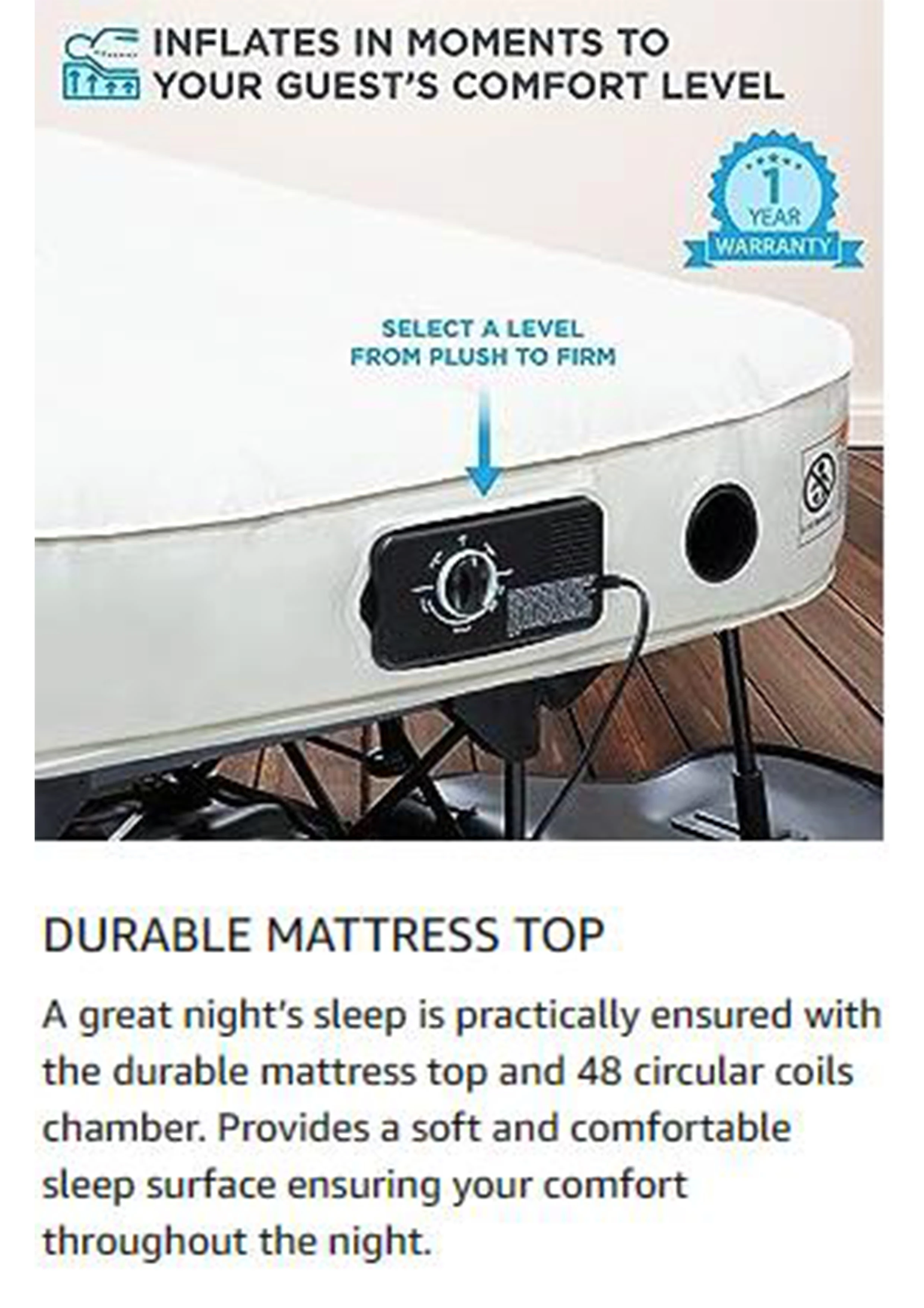 Woqi Self Inflating Inflatable Bed With Frame And Rolling Box,Suitable