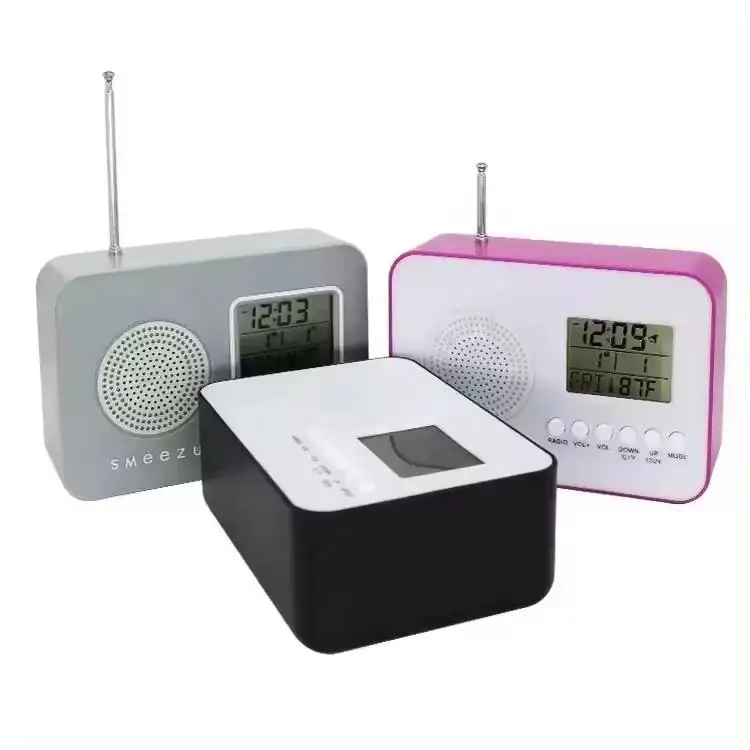 2024 Factory Price Portable Mini Fm Digital Radio With Hand Crank Calendar Clock Alarm