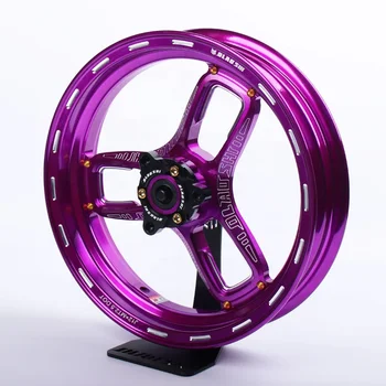 Olaoshi Phantom 12 "2.5 wide aluminum alloy wheel pedal motorcycle front wheel single disc brake purple