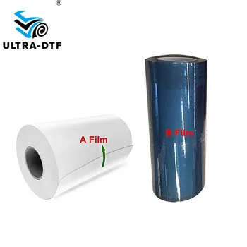 60CM AB Films 50M 100M for UV DTF Printer A3 Size White Clear UV DTF Transfer Sticker Machine Heat Transfer Paper Liner 100% New