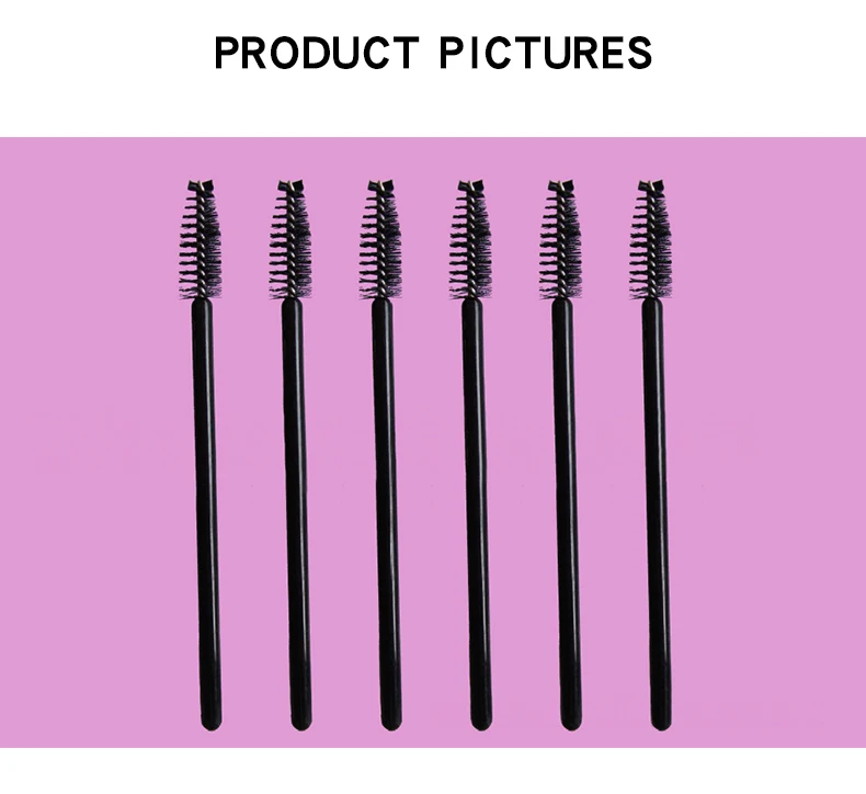 50pcs/bag Black Disposable Micro Mascara Brush Small Portable Lash