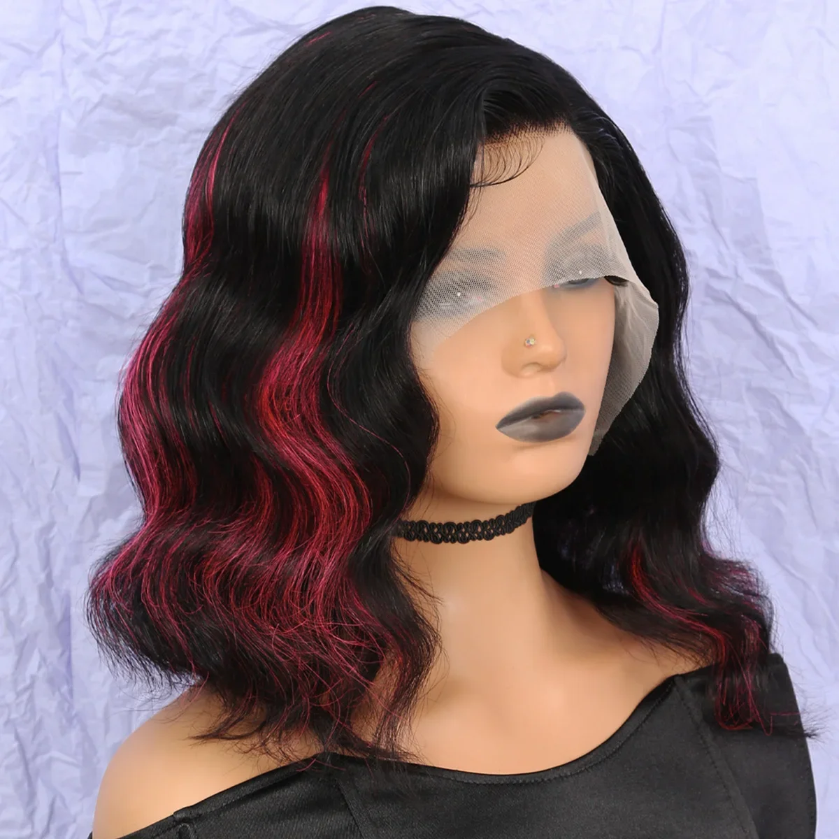 Rosa Body Wave Echthaarperücke Mit T-part Lace Front Ansatz_voghion.com