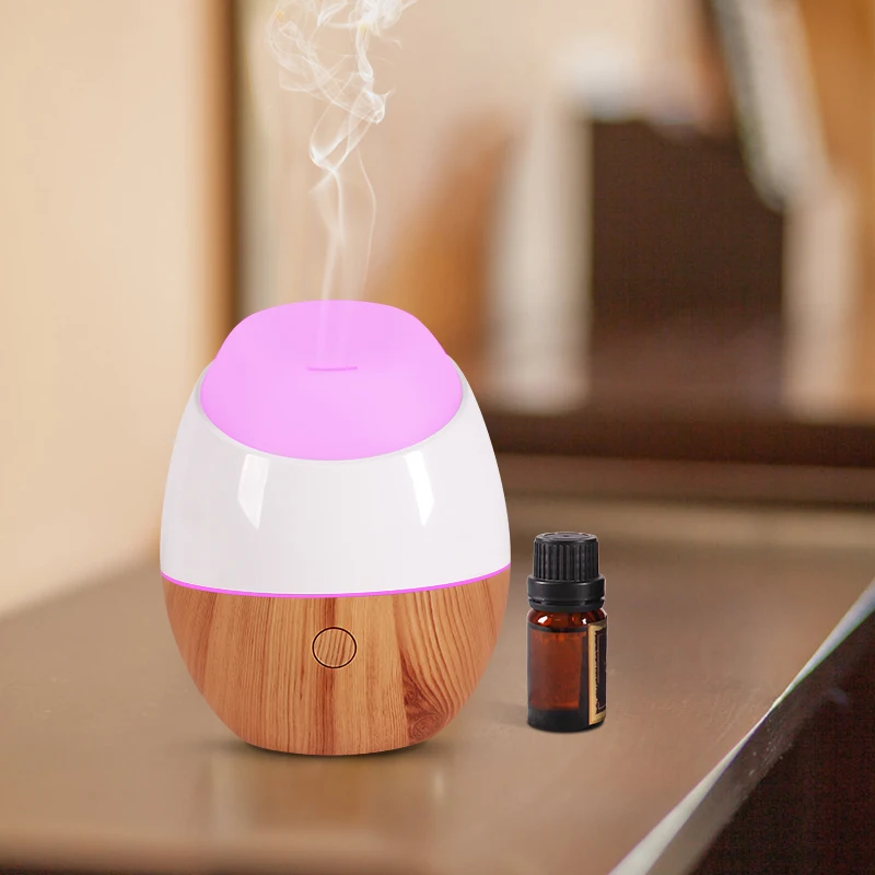 120Ml Mini Air Humidifier Ultrasonic Usb Aroma Diffuser Wood Grain Electric Essential Oil Diffuser Wood Humidifier Home