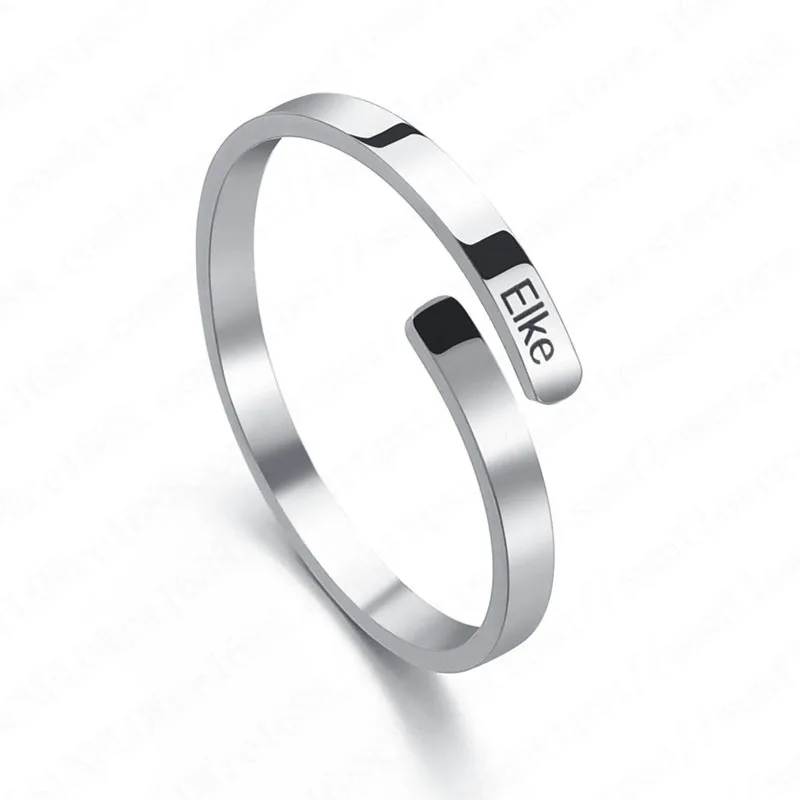 Diy Blank Signet Tarnish Free Adjustable Stainless Steel Name Customs Logo Engraved Inspire Rings