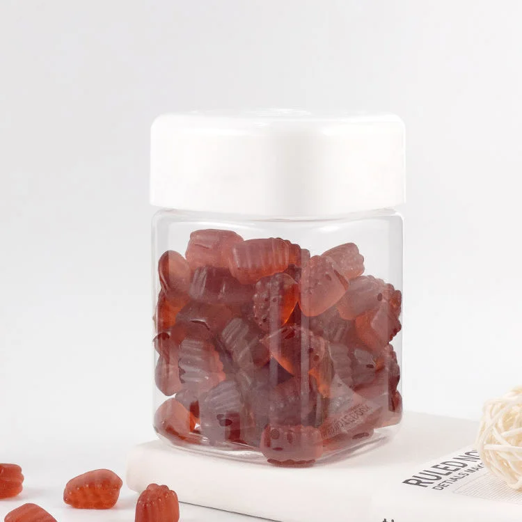 Square gummy jar Child Resistant Leak Proof Plastic Jars with Lid
