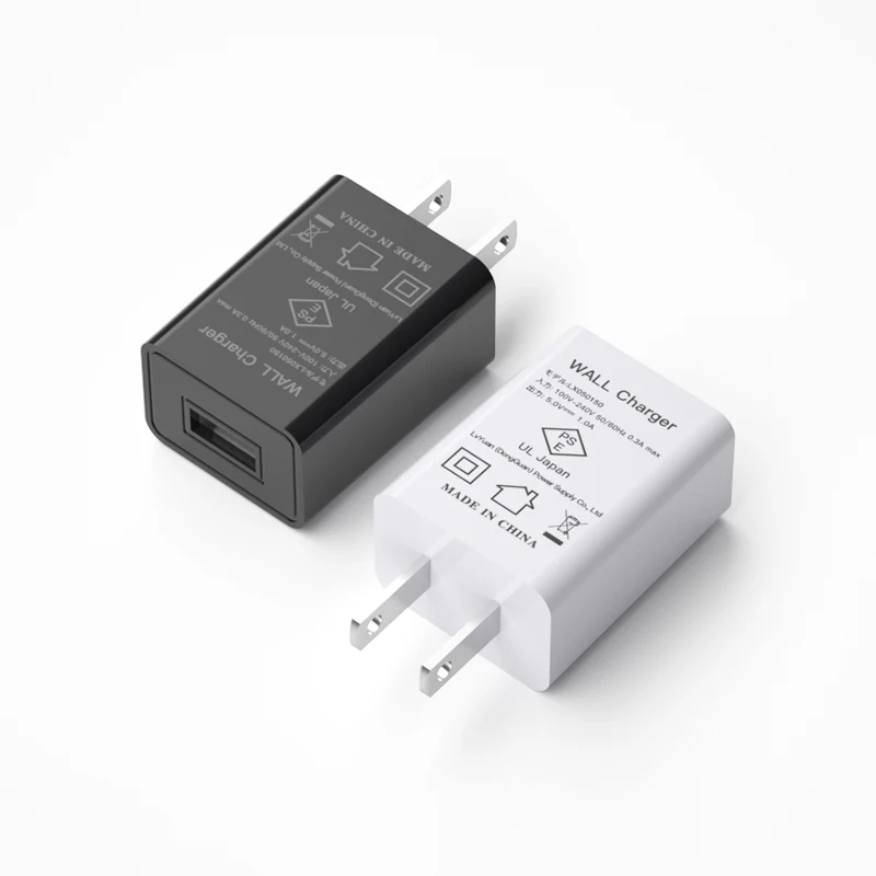 
 Настенное зарядное устройство usb 5 в 1 А 5 в 1 а 1000 мА адаптер питания с вилкой JP & PSE сертификация для смартфонов LX050100  