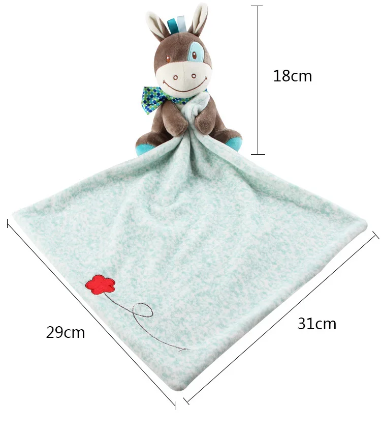 Baby newborn doll can enter 0-1 year old security towel doll elephant/dog/donkey  baby pacify towel doll plush toy