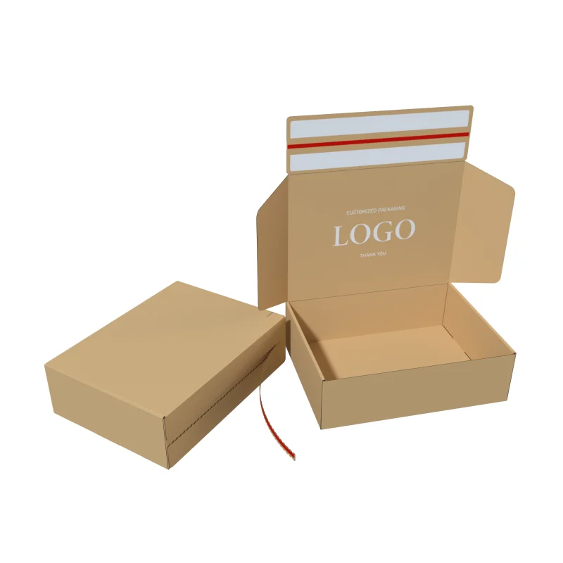 Digital Printing Corrugated Kraft Paper Mailer Boxes with Tear Zipper