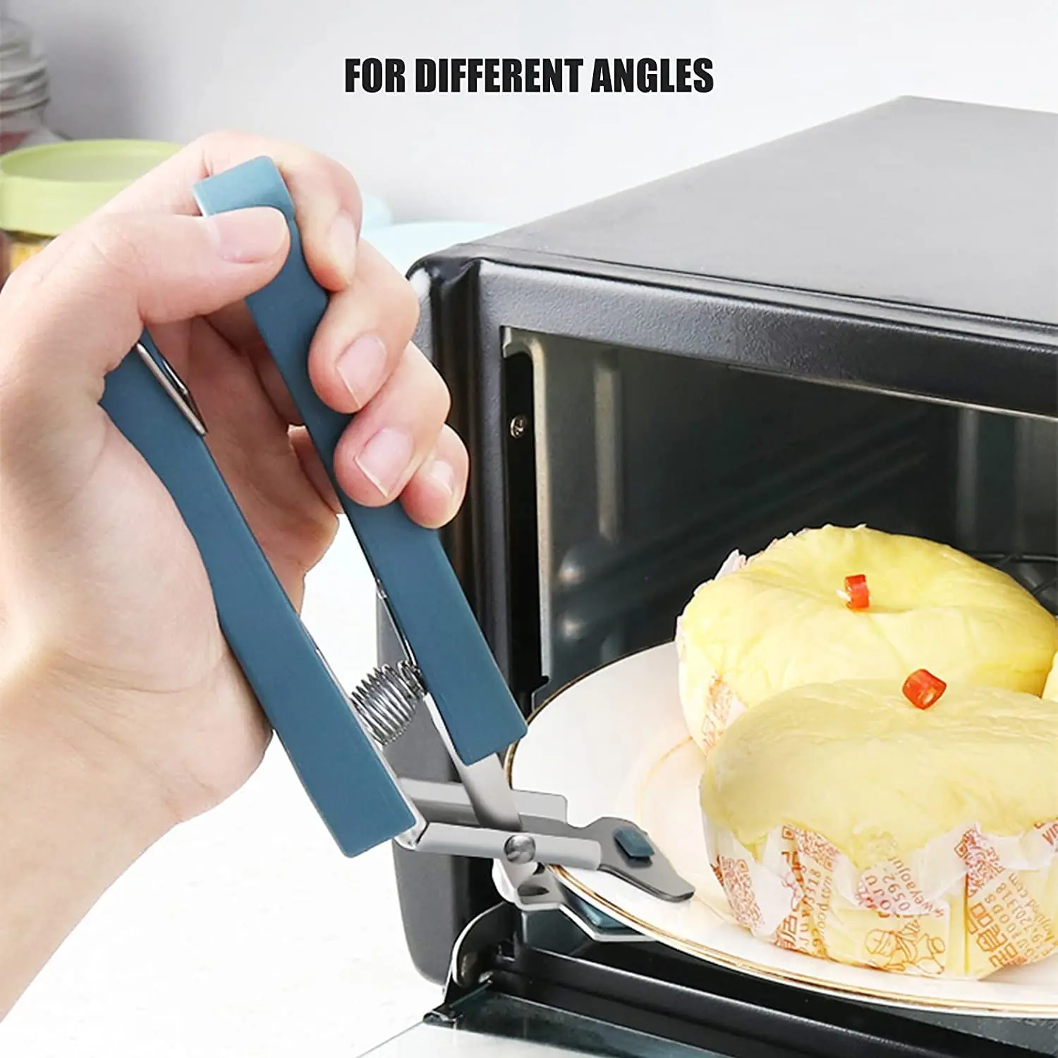 Silicone Kitchen Hot Plate Gripper Stainless Steel Bowl Clips Non-Scalding BBQ Cooking Grilling Locking Tongs Bowl Clip manufacture