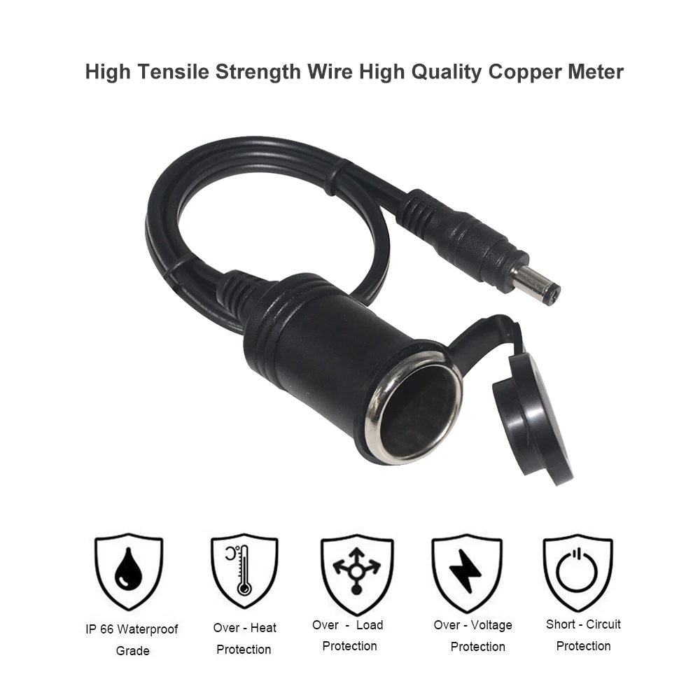DC 5521 Jack to Female Cigarette Lighter Socket Cable