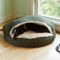 New Design small Dog Cave Bed, Stylish Hooded Pet Bed, 100% Cotton Breathable Dog Sleeping Bag NO 2