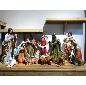 wholesale Religious Sculpture Scene of Jesus Resin Decor Catholic Statue christmas decoration Outdoor Figurines nativity Set