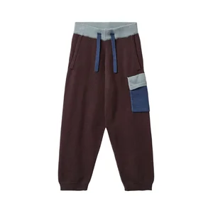 Boys Straight Harem Pants in Comfortable Knitted Cotton Heather Grey Solid Casual Sport Style Winter Breathable Kids Trousers