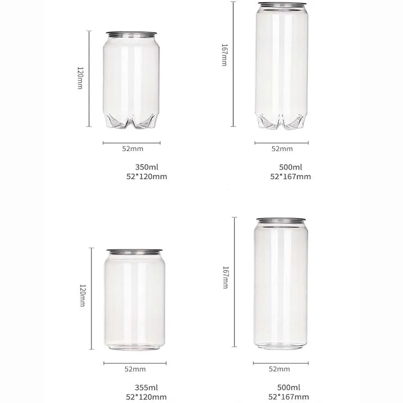 Plastic Soda Can 250ml 330ml 375ml 500ml Sealed Can Plastic Soda Can