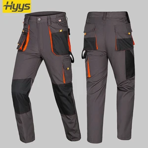 Work Pants for Men Cargo Trousers Electrician Safety Waterproof Bleach Resistant Custom Multi Pocket Junior Carpenter Knee Pads