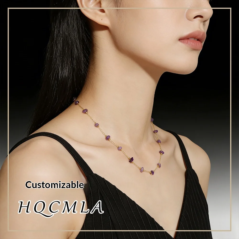 Fashion Gold Plated Stainless Steel Beaded Necklace Set Star Color Stone Exquisite Trendy Accessory Luxury Necklace Women